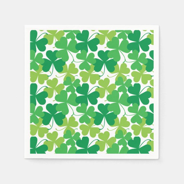 Serviette En Papier Saint Patrick's day Shamrock Print Napkins (Devant)