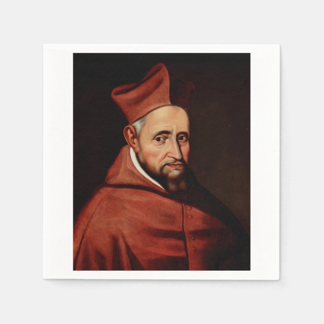 Serviette En Papier Saint Robert Bellarmin Patron des canonistes (Devant)