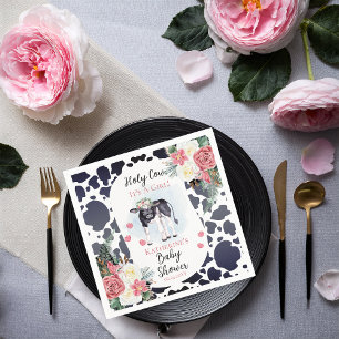 Serviette En Papier Saint Vache, C'est un Baby shower de fille Bienven