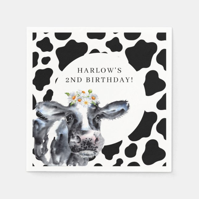 Serviette En Papier Saint-Vache Pays ferme Daisay Anniversaire (Devant)
