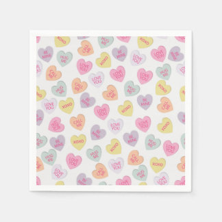 Serviette En Papier Saint Valentin bonbons coeurs napkin