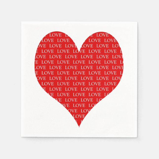 Serviette En Papier Saint Valentin Coeur (Devant)