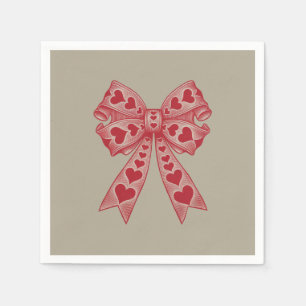 Serviette En Papier Saint-Valentin Cœur Coquette nœud rétro Saint-Vale