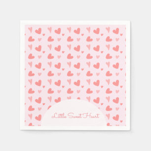 Serviette En Papier Saint-Valentin Coeurs rose Peach Anniversaire