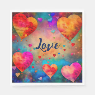 Serviette En Papier Saint Valentin Coeurs Vintages Personnalisés