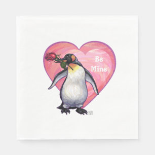 Serviette En Papier Saint-Valentin de pingouin