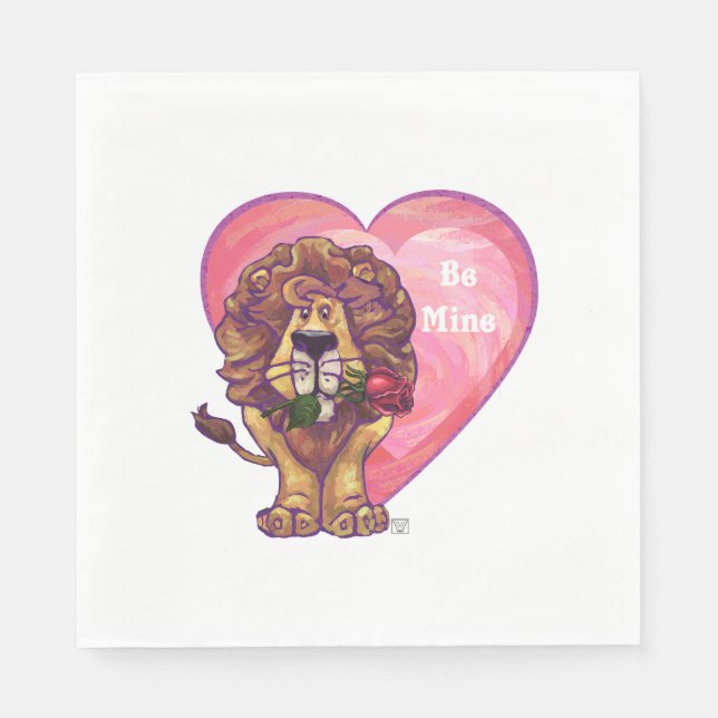 Serviette En Papier Saint-Valentin des Lions (Devant)