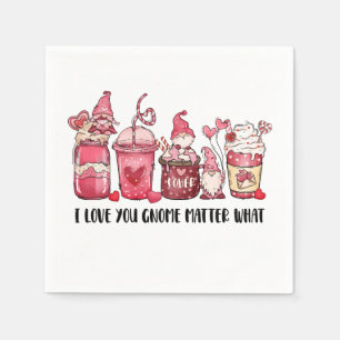 Serviette En Papier Saint-Valentin je t'aime gnome quoi qu'il arrive