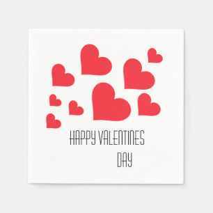 Serviette En Papier Saint-Valentin Mignons Coeurs rouges et papier d'a