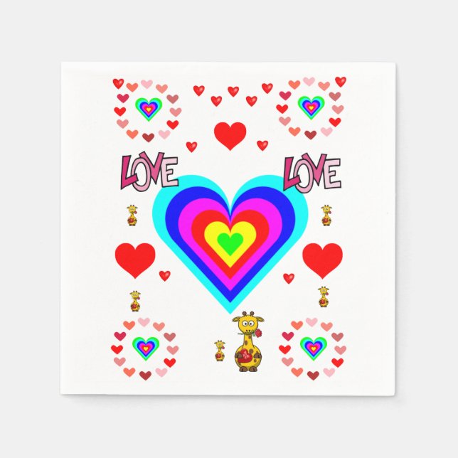 Serviette En Papier Saint Valentin Napkin (Devant)