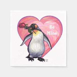 Serviette En Papier Saint-Valentin Penguin
