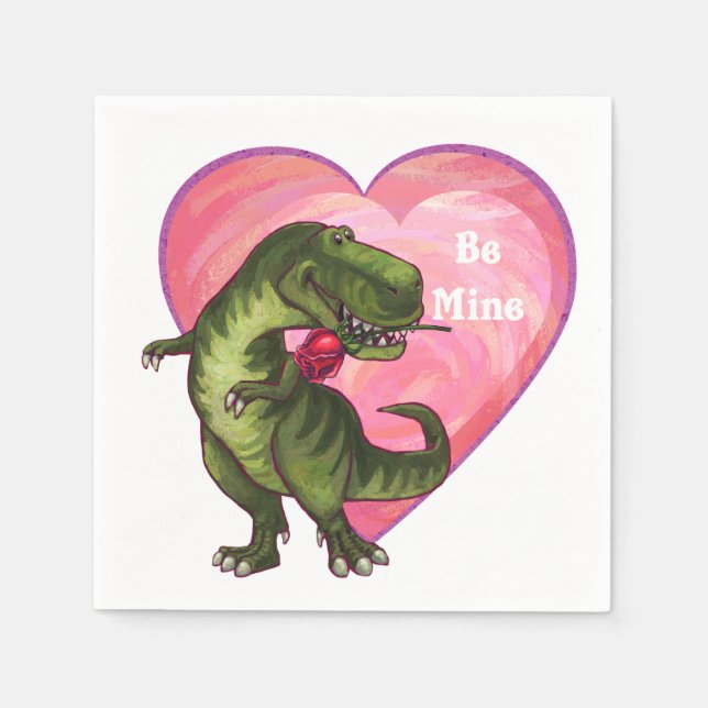 Serviette En Papier Saint Valentin Tyrannosaurus (Devant)