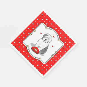 Serviette En Papier Saint-Valentin Vieux anglais Chien de mer gris 1 m