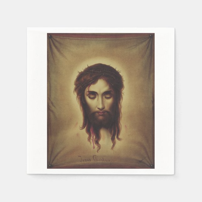 Serviette En Papier Saint visage de Jésus-Christ (Devant)