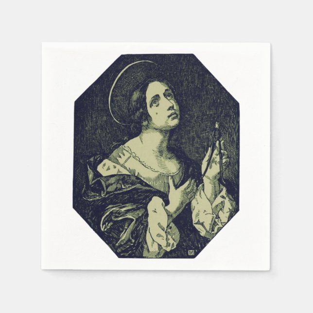 Serviette En Papier Sainte Apollonie vierge et martyre (Devant)