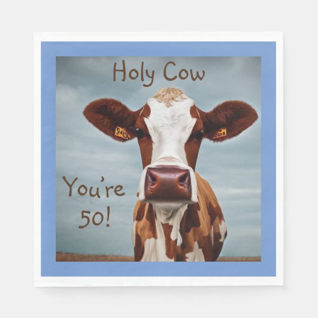 Serviette En Papier Sainte vache Vous avez 50 ans (Devant)