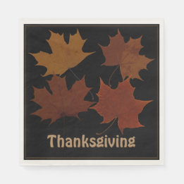 Serviette En Papier Saison 4 Feuilles Automne Thanksgiving Texte Perso