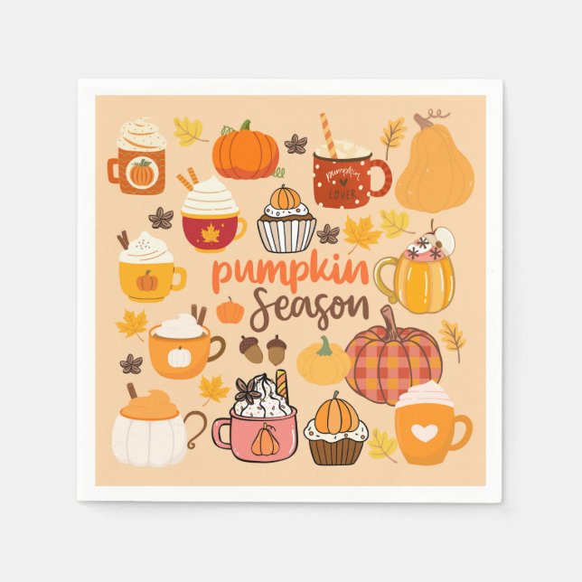 Serviette En Papier Saison de la citrouille épicée (Devant)