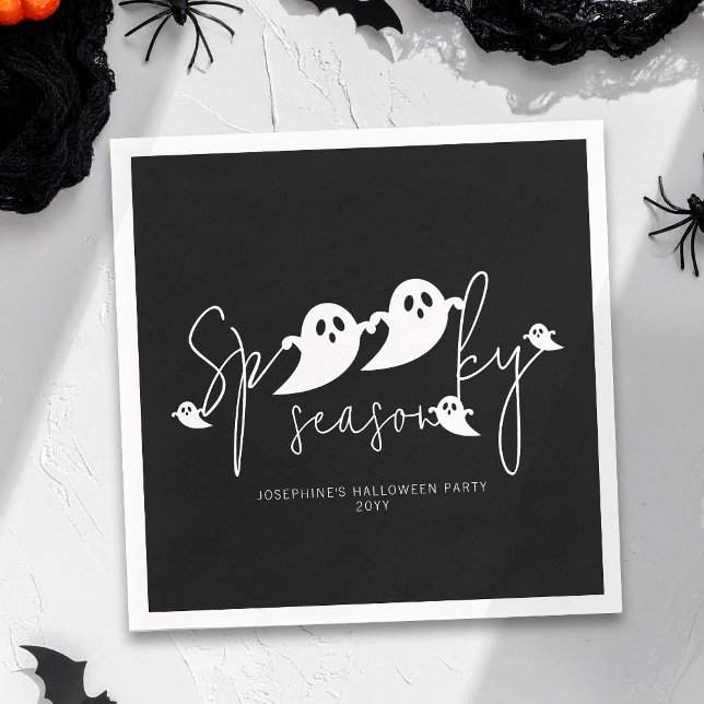 Serviette En Papier Saison éffrayante Blanc Cute Ghosts Moderne Hallow (Créateur téléchargé)