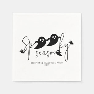 Serviette En Papier Saison effrayante Simple Fantômes noirs Halloween 