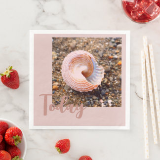SERVIETTE EN PAPIER SAISON ÉLÉGANTE EN PLAGE ROSE AUJOURD'HUI CÉLÉBRAT