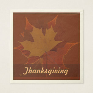 Serviette En Papier Saison Feuilles Automne Thanksgiving Texte Personn