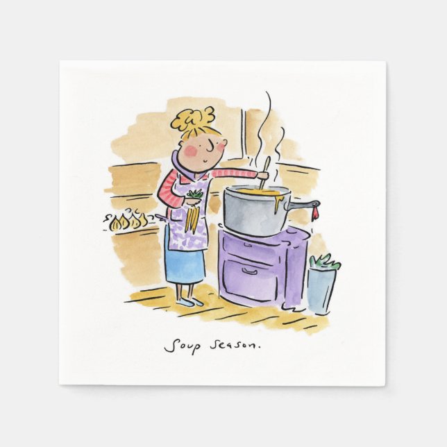 Serviette En Papier Saison Soupe (Devant)