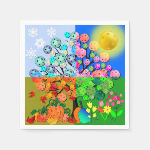 Serviette En Papier Saison Toujours Pickleball hiver printemps été aut