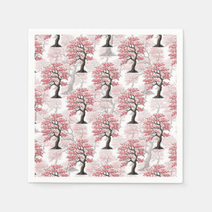 Serviette En Papier Sakura Rose Cherry Fleur Arbre Design