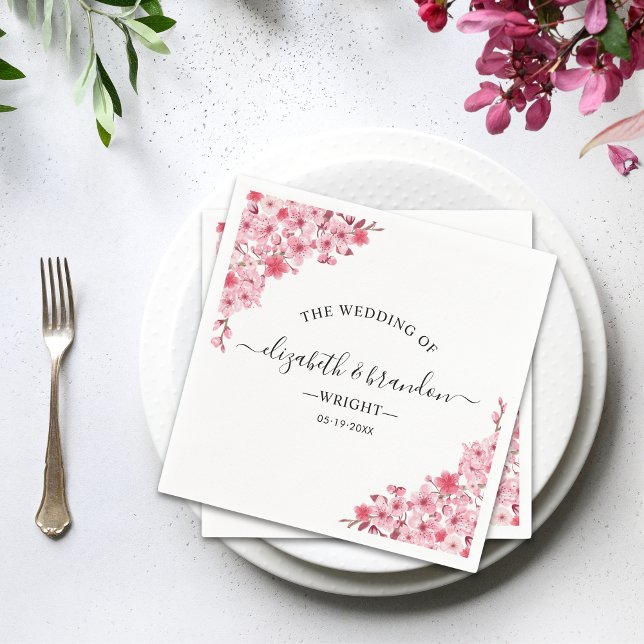 Serviette En Papier Sakura Wedding – Cherry Blossom Theme (Créateur téléchargé)
