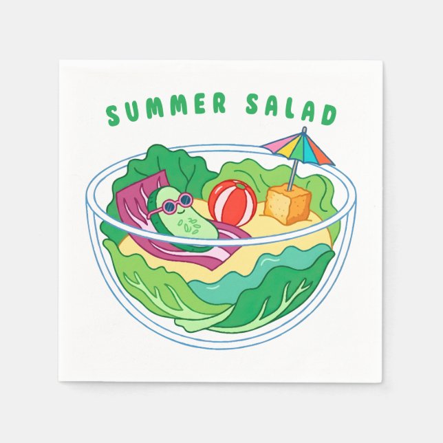 Serviette En Papier Salade d'été (Devant)