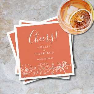 Serviette En Papier Salaire Verona Sunset Elégant Mariage Floral Orang