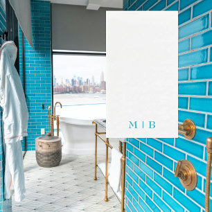 Serviette En Papier Salle de bain simple et turquoise
