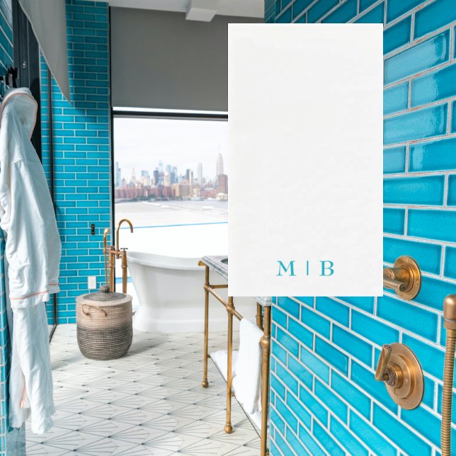 Serviette En Papier Salle de bain simple et turquoise (Créateur téléchargé)