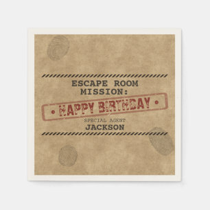 Serviette En Papier Salle d'évasion Fête d'anniversaire Mystère Person