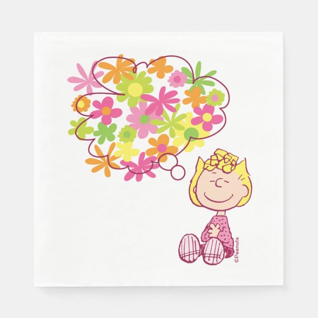 Serviette En Papier Sally pense aux fleurs (Devant)