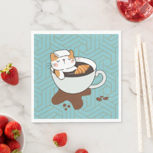 Serviette En Papier Salon de chat au café