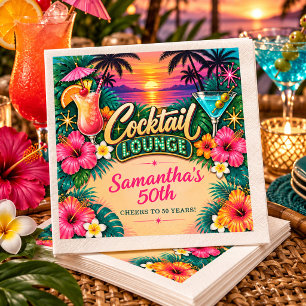 Serviette En Papier Salon de Cocktail Tropical 50e Anniversaire