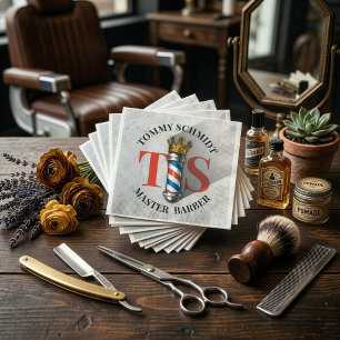 Serviette En Papier Salon de coiffure Barber Hair Shop King Crown Barb
