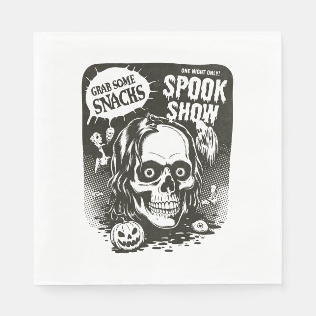 Serviette En Papier Salon vintage Halloween Spook (Devant)