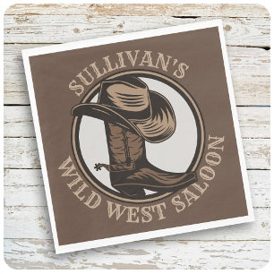 Serviette En Papier Salon Wild West personnalisé Western Cowboy