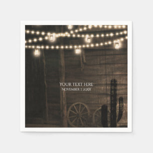 Serviette En Papier Saloon Western Ancien & Lumières Mariage Rustique