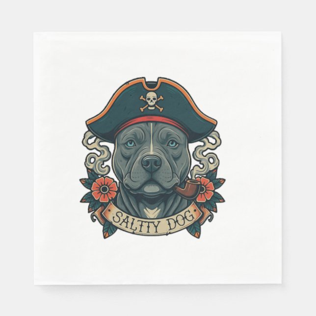 Serviette En Papier Salty Dog Pitbull (Devant)