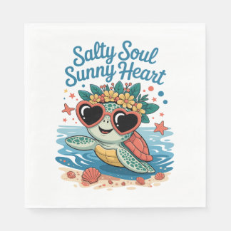 Serviette En Papier Salty Soul Sunny Heart Turtle Été