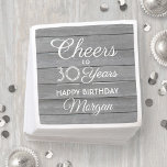 Serviette En Papier Salue Chaque année Fête Anniversaire Gris Bois Rus<br><div class="desc">Ajoutez une touche élégante et personnalisée aux décorations de fête d'anniversaire avec ces serviettes en papier en faux gris élégant. Design dispose de calligraphie script moderne éditable "Cheers to 30 Years" sur un arrière - plan rustique en bois gris. Ce modèle est conçu pour fêter ses 30 ans, mais il...</div>