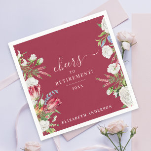 Serviette En Papier Salue Élégante Calligraphie Florale Blanche Bourgo