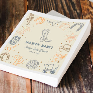 Serviette En Papier Salut Bébé Shower Western Cowboy