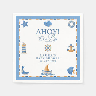 Serviette En Papier Salut C'est un Garçon Naissance de bébé Marin Océa