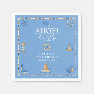 Serviette En Papier Salut C'est un Garçon Naissance Marinique Océaniqu