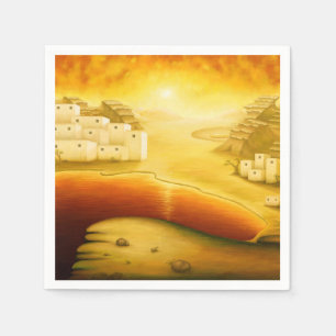 Serviette En Papier "Salut" - Moyen-Orient, Orient Sunset Peinture